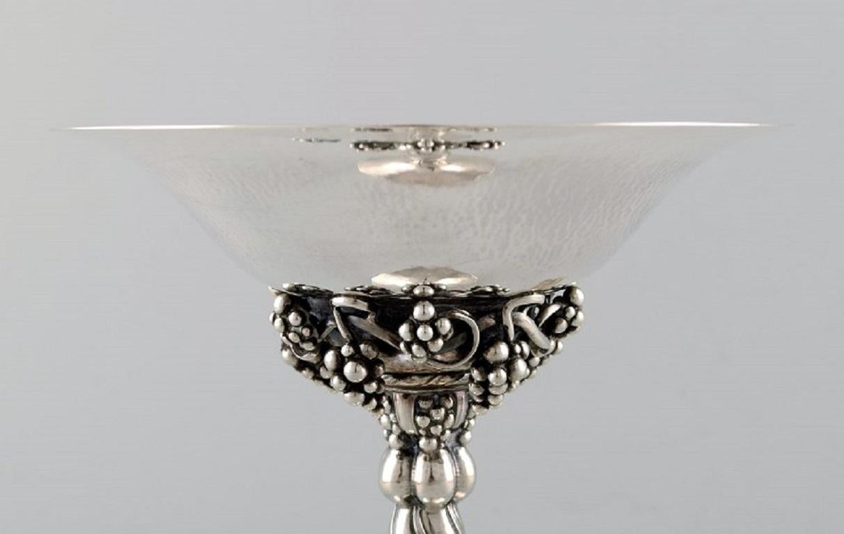 Danish Johan Rohde for Georg Jensen, a Pair of Grape Centrepieces in Sterling Silver For Sale