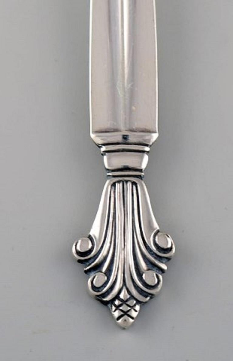 Art déco Cuillère à jarre d'acanthe en argent sterling Johan Rohde pour Georg Jensen en vente