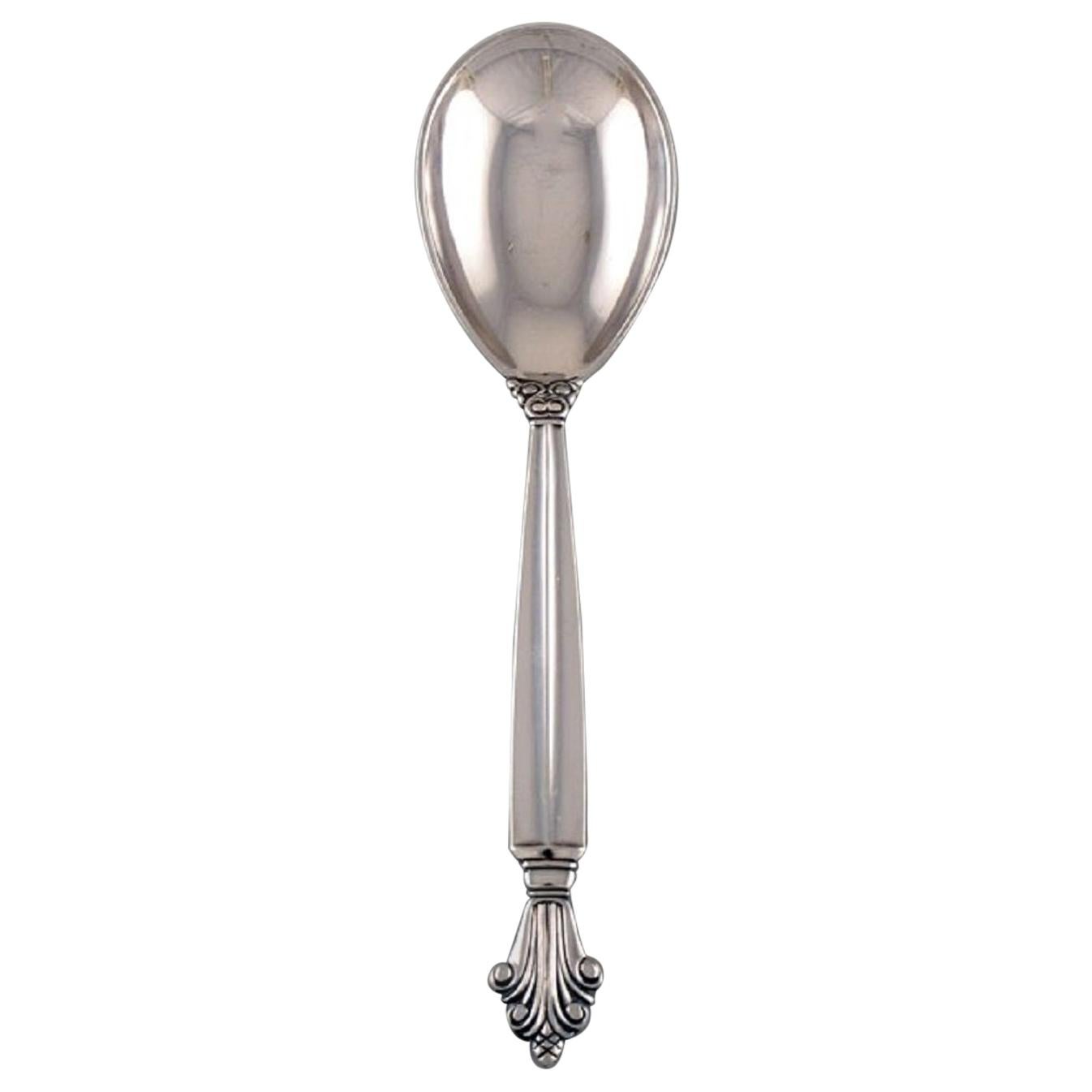 Cuillère à jarre d'acanthe en argent sterling Johan Rohde pour Georg Jensen en vente