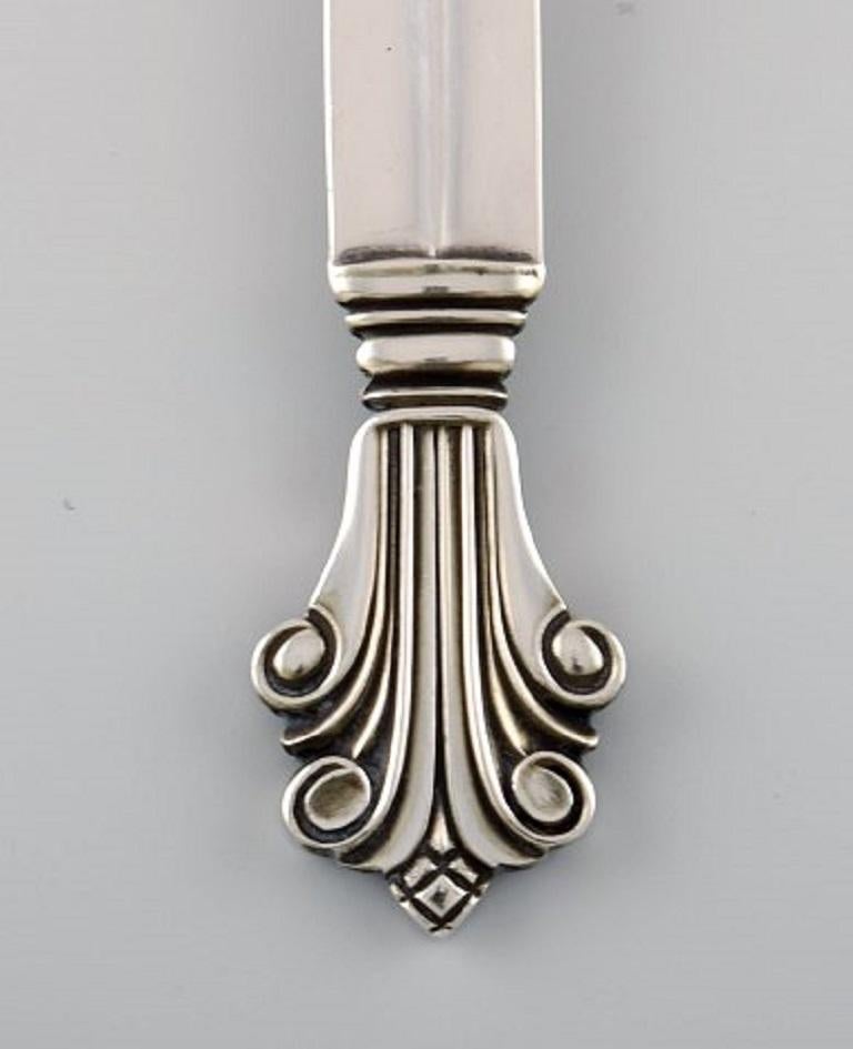 Art Deco Johan Rohde for Georg Jensen, Acanthus Lunch Fork in Sterling Silver, Two Pieces For Sale