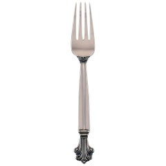 Johan Rohde for Georg Jensen, Acanthus Lunch Fork in Sterling Silver, Two Pieces