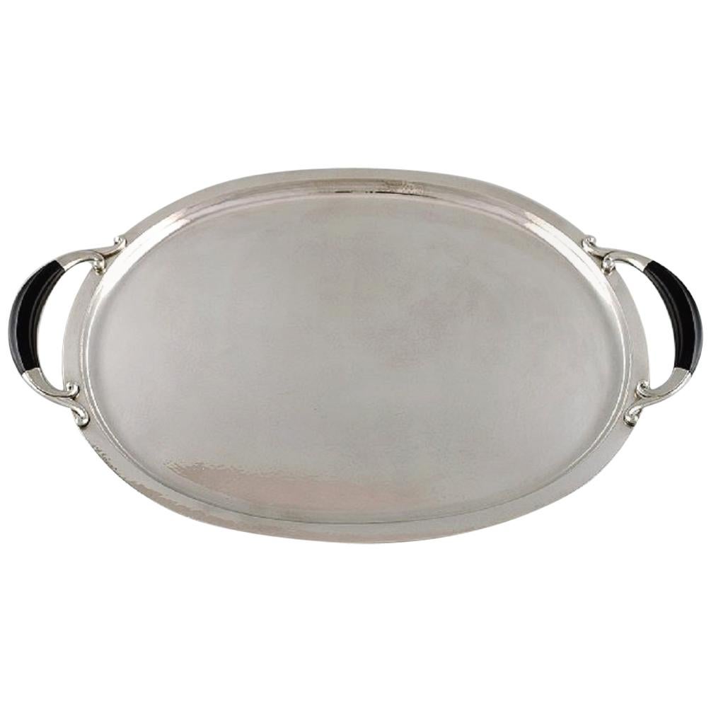 Johan Rohde for Jensen, Colossal Serving Tray in Sterling Silver