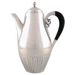 Johan Rohde for Georg Jensen, Cosmos Coffee Pot in Sterling Silver