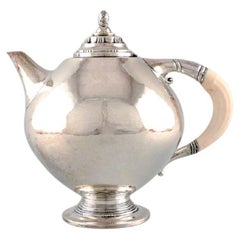 Seltene und frühe Teekanne aus Sterlingsilber von Johan Rohde für Georg Jensen