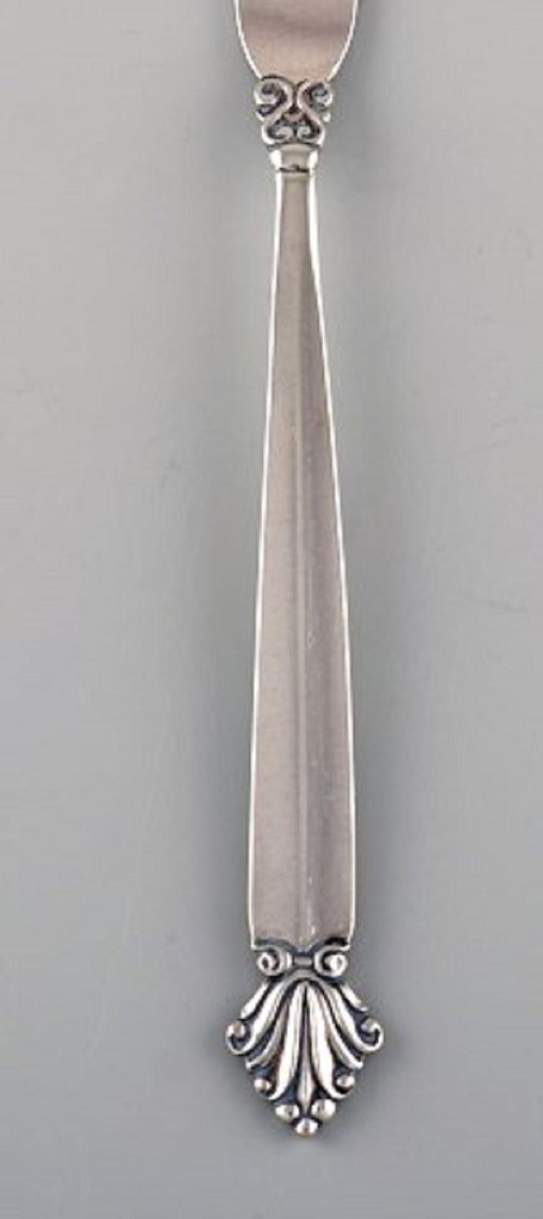 Art déco Six fourchettes à viande froide en acanthe anciennes de Johan Rohde pour Georg Jensen, années 1920-1930 en vente