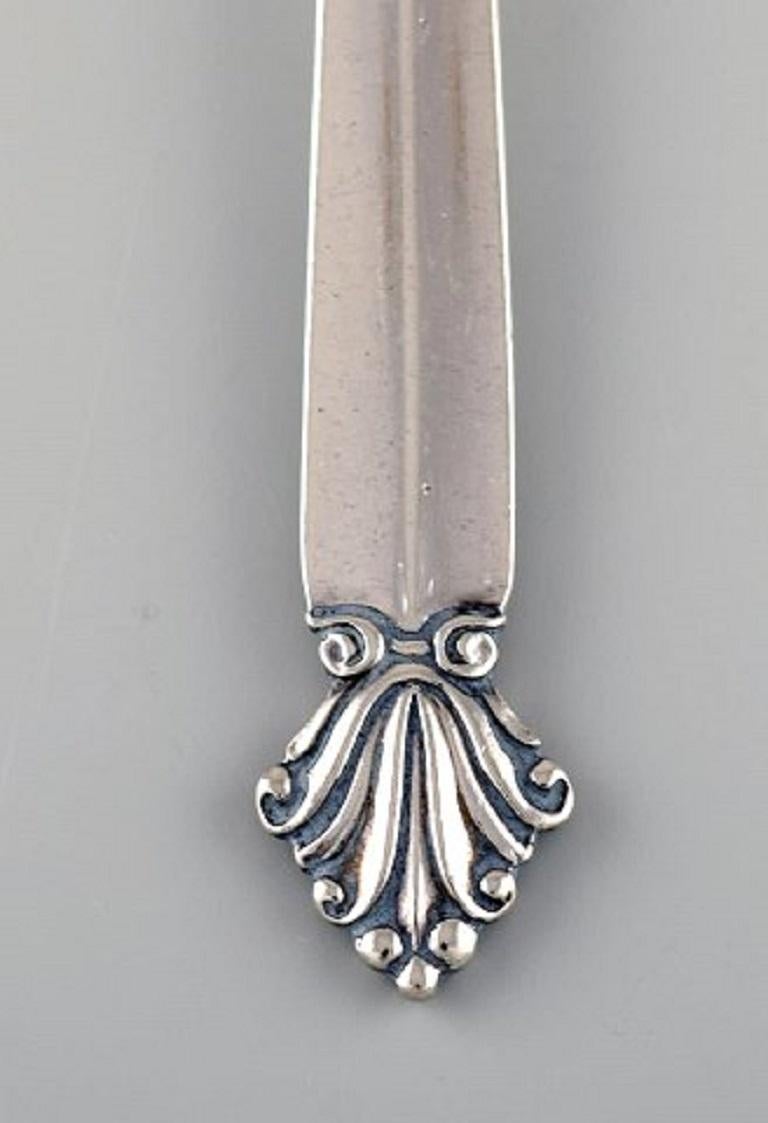 Danois Six fourchettes à viande froide en acanthe anciennes de Johan Rohde pour Georg Jensen, années 1920-1930 en vente