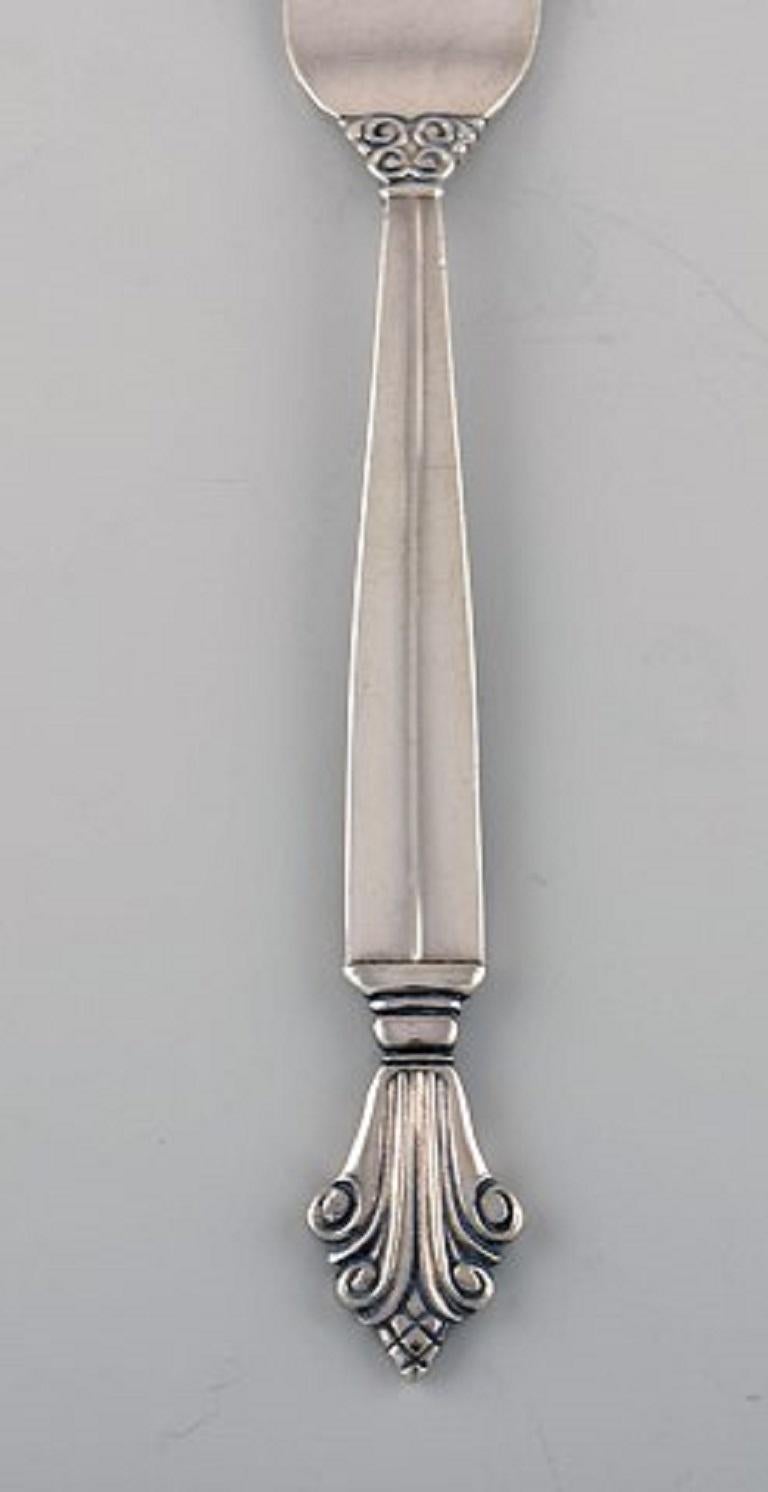 Art Deco Johan Rohde for Georg Jensen, Three Early Acanthus Pastry Forks, 1917-1930 For Sale