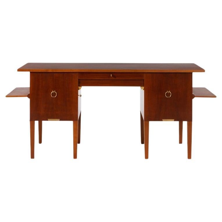 Johan Rohde Unique Desk in Mahogany and Brass