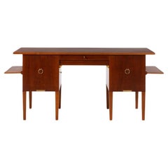 Vintage Johan Rohde Unique Desk in Mahogany and Brass