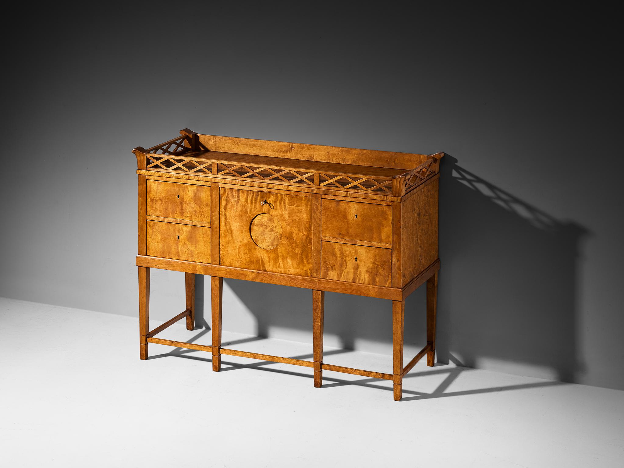 Johan Rohde sideboard, birchwood, Denmark, 1909

This exquisite sideboard, designed by Johan Rohde in 1909, is a rare piece of furniture and a distinguished example of his creativity and craftsmanship. This particular sideboard is made in birchwood,