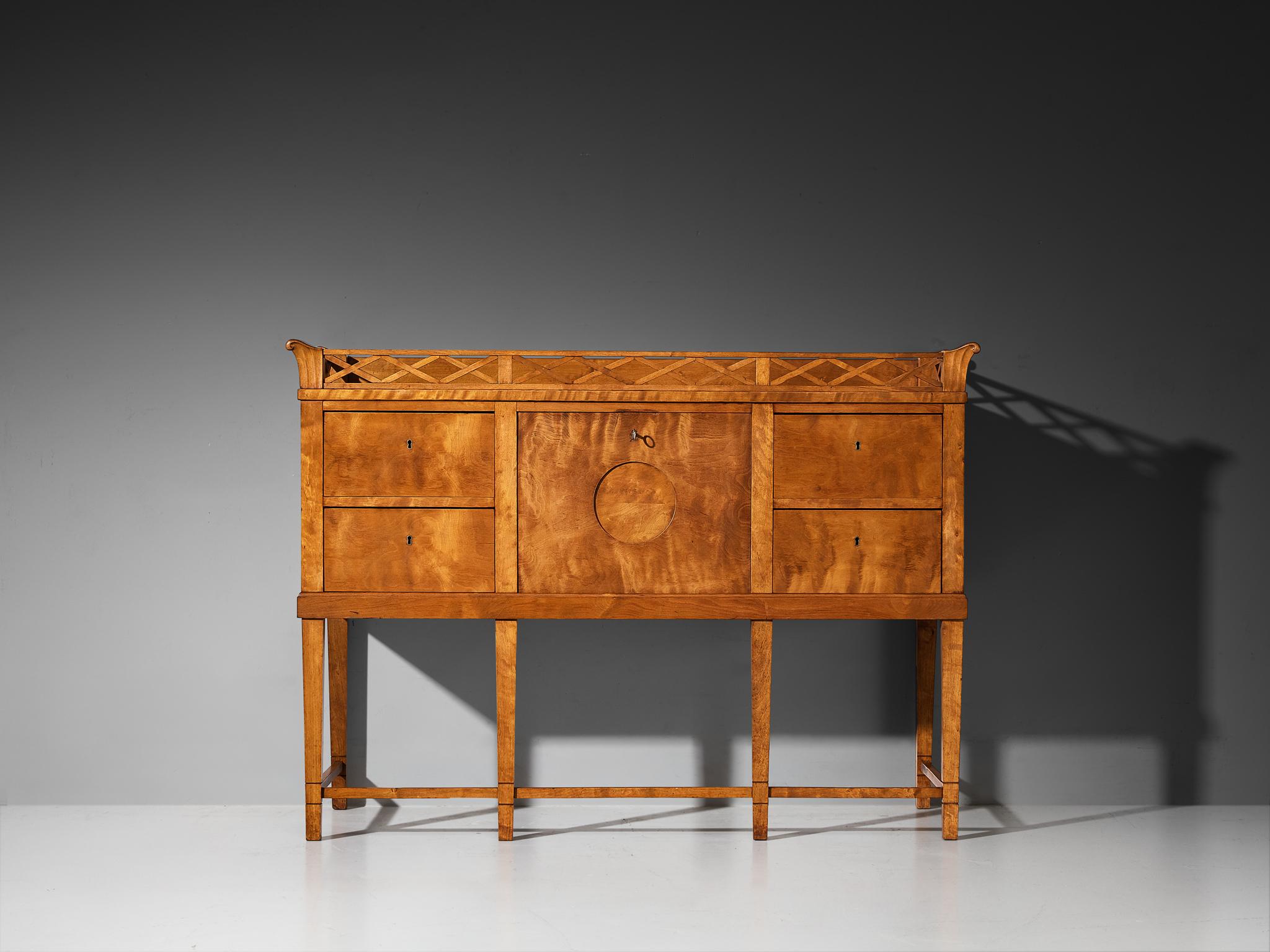 Danish Johan Rohde Unique Sideboard in Birchwood For Sale