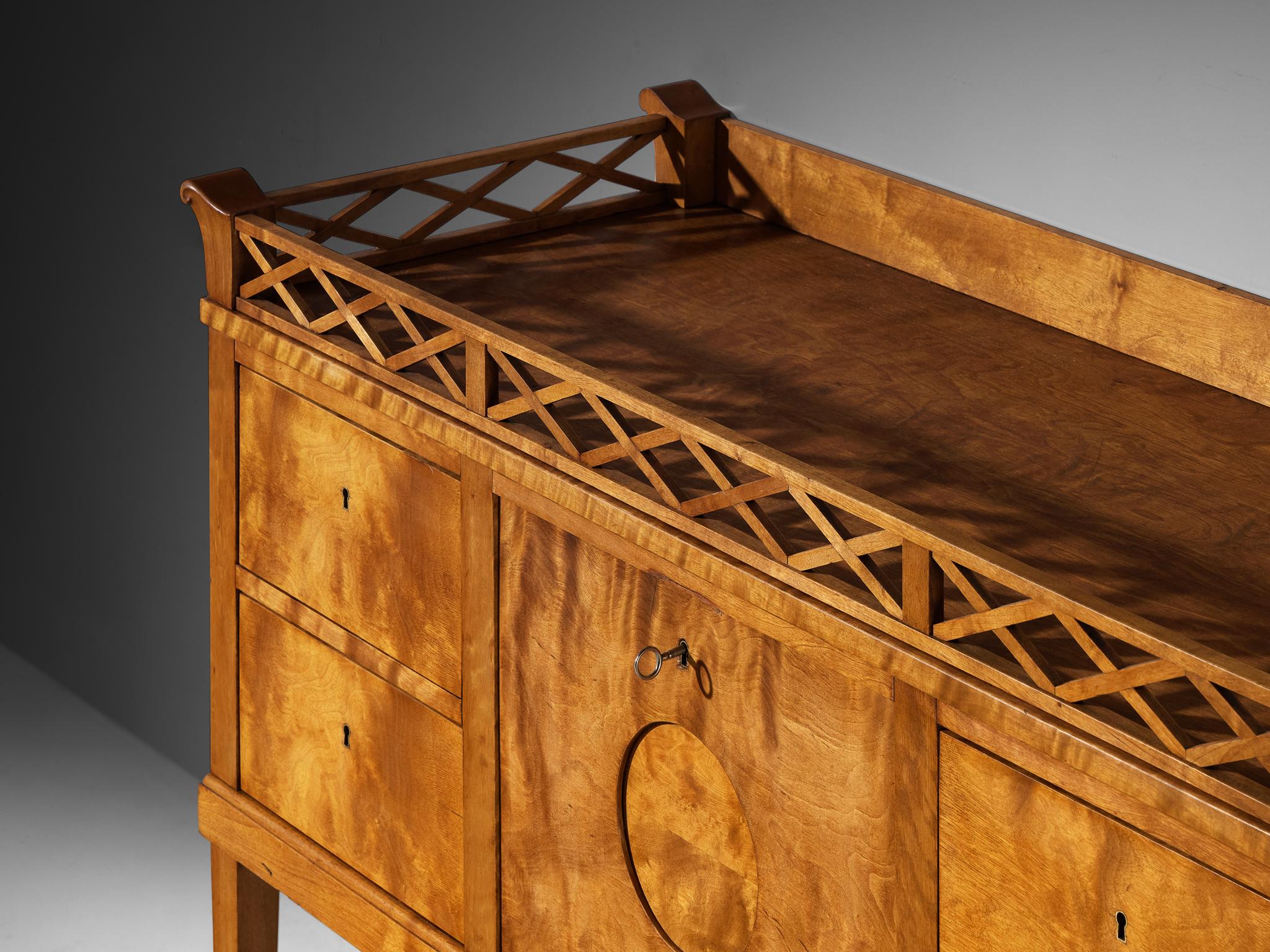 Early 20th Century Johan Rohde Unique Sideboard in Birchwood For Sale