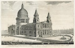 Antique A North West View of St. Paul's Cathedral, London