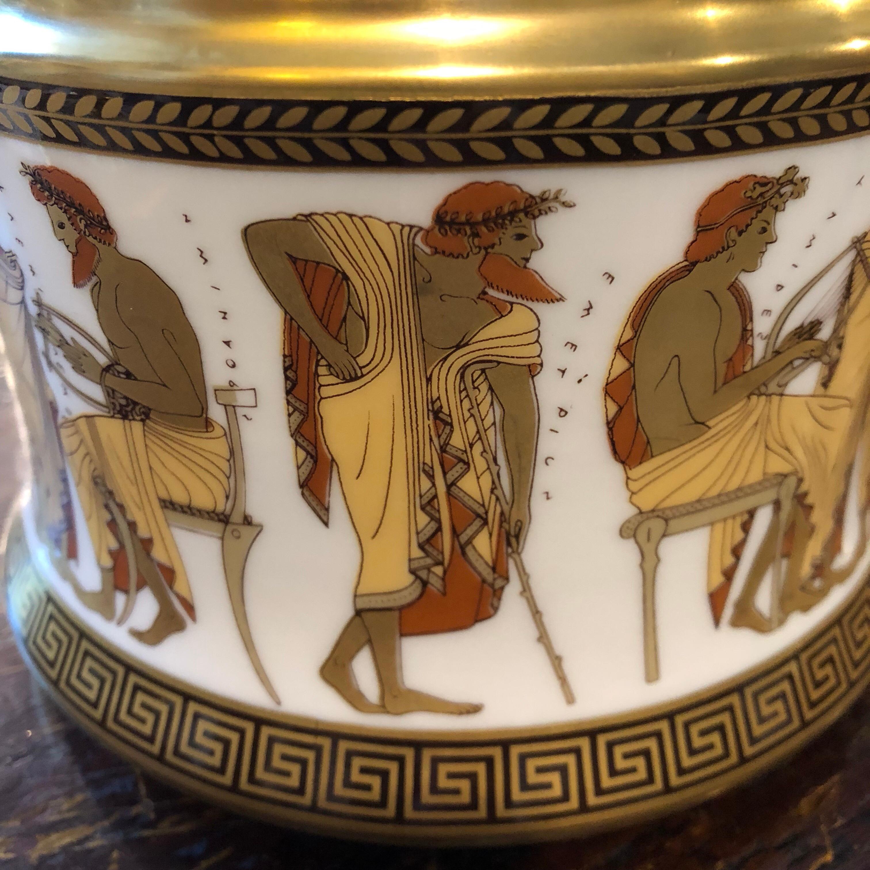 Johan Seltmann Egyptian Revival Style German Round Porcelain Biscuit Box  1960 4