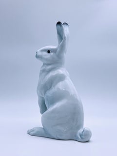 Johan Sirnes (1883-1966) "Sitting Hare" Sculpture, Porsgrund Porcelain, Norway