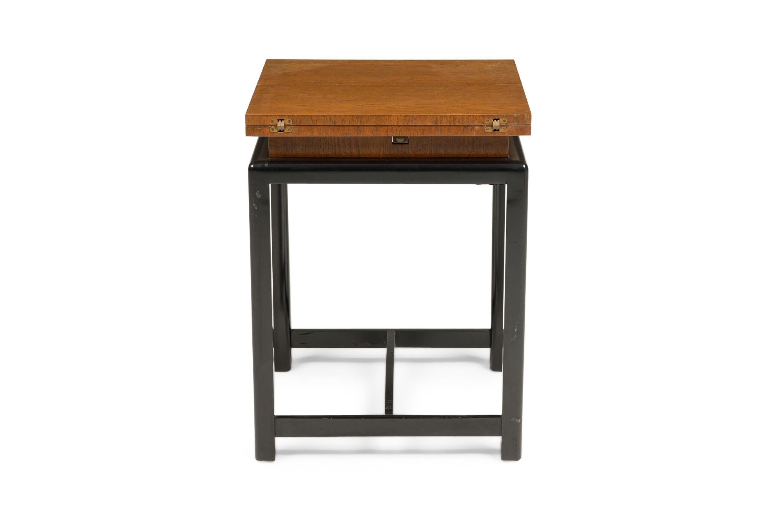 Ebonized Johan Tapp Continental Mid-Century Butterfly Game Table For Sale
