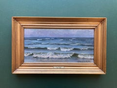 Scandinavian masterpiece of waves crashing on the shore
