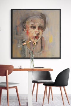 Oil on Board Abstract Expressive Portrait "Faded"