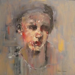 Oil on Board Abstract Expressive Portrait "Faded"