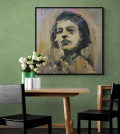 Oil on Board Abstract Expressive Portrait "Woman"