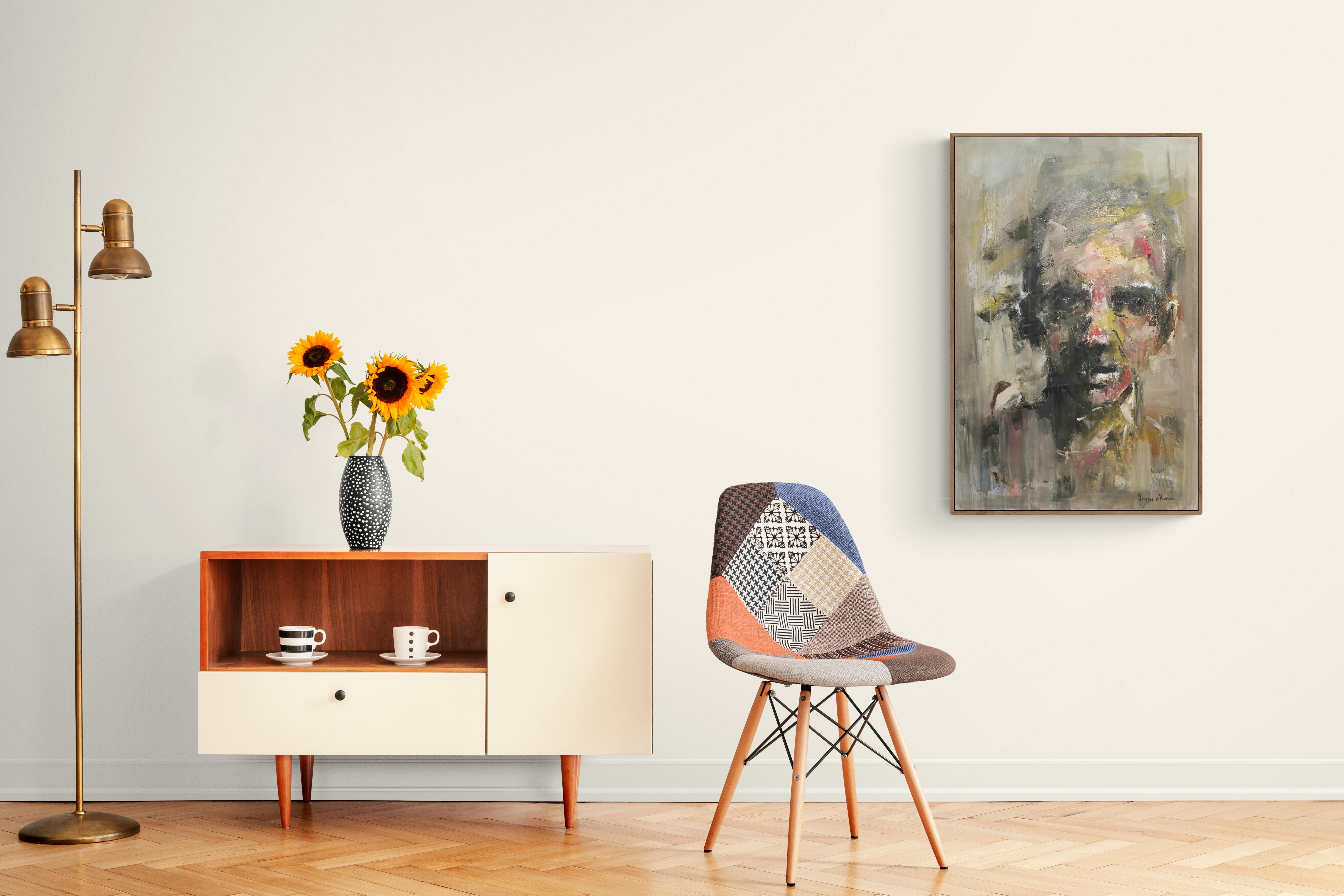 Oil on Canvas Gestural Abstracted Expressive Portrait - Painting by Johan van Vuuren