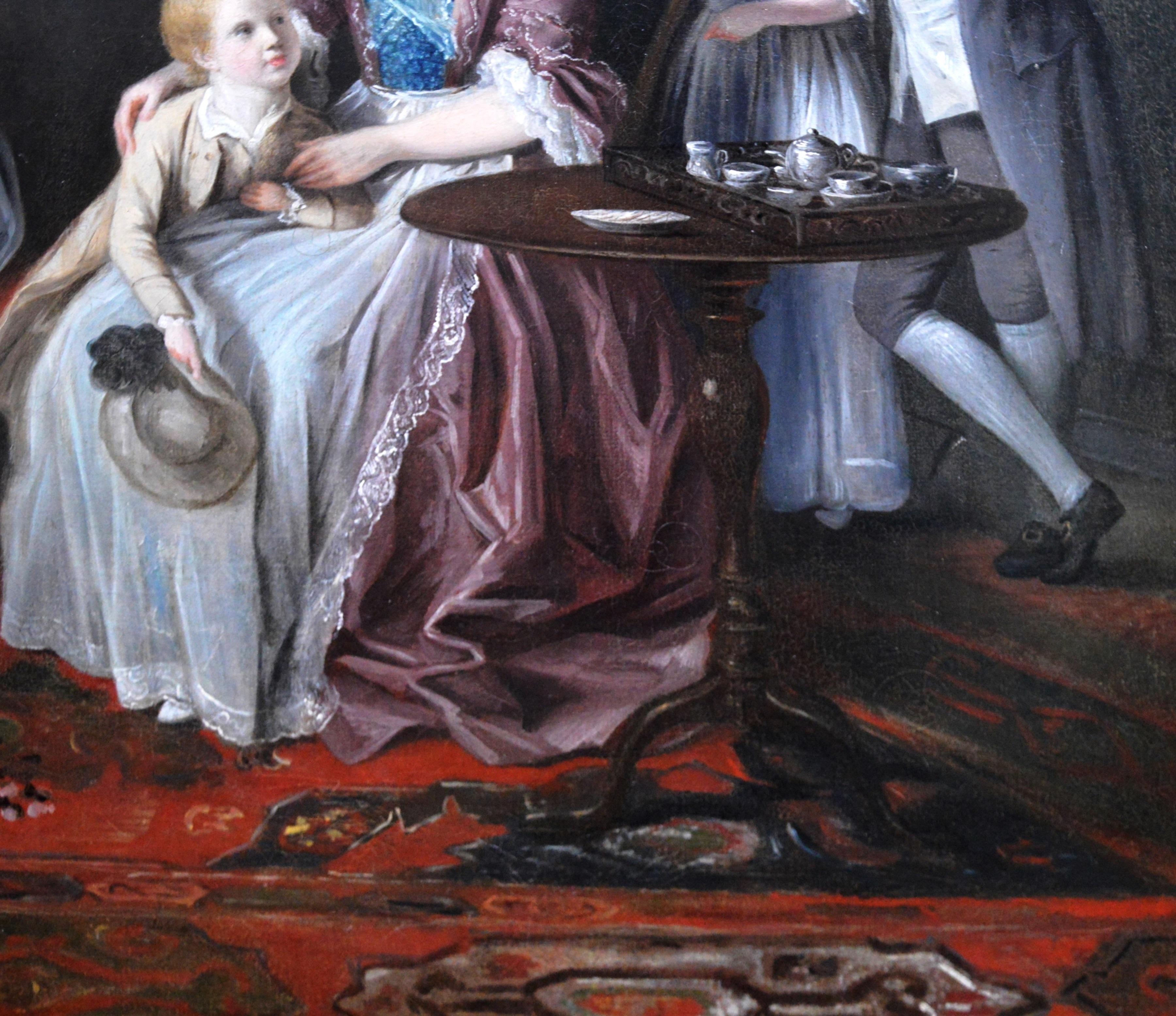 Very Large Fine 18th Century Georgian English Conversation Piece Oil Painting 2