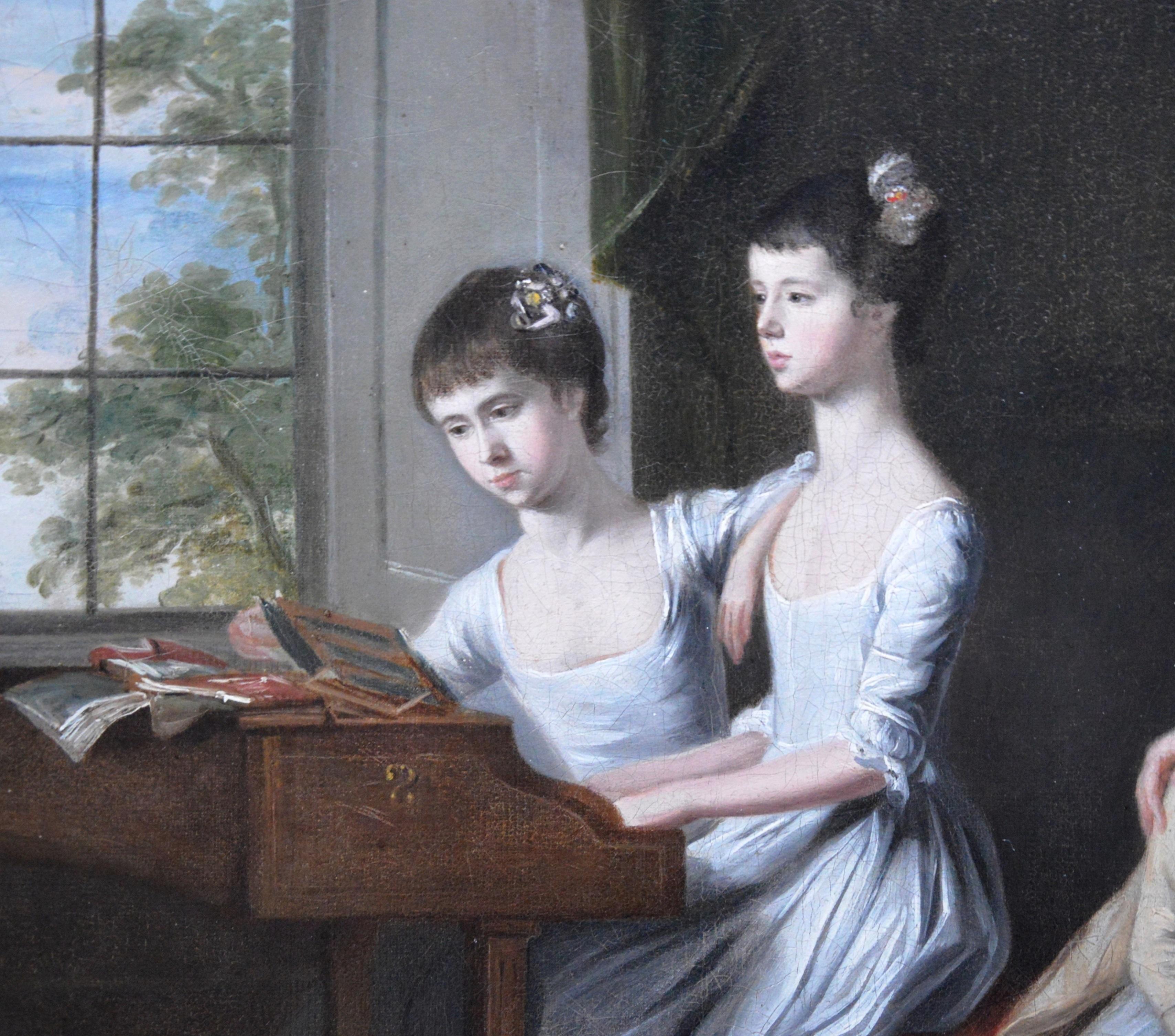 Very Large Fine 18th Century Georgian English Conversation Piece Oil Painting - Black Figurative Painting by Johan Zoffany R.A.