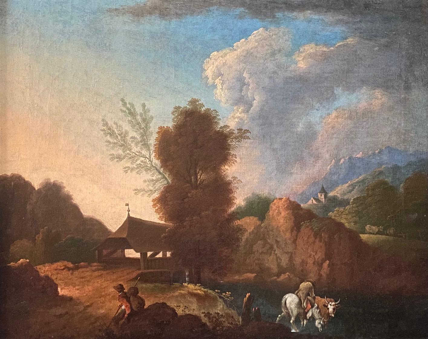 Andelfingen (1864) de Johan Zollinger - Óleo sobre lienzo 59x74 cm 2