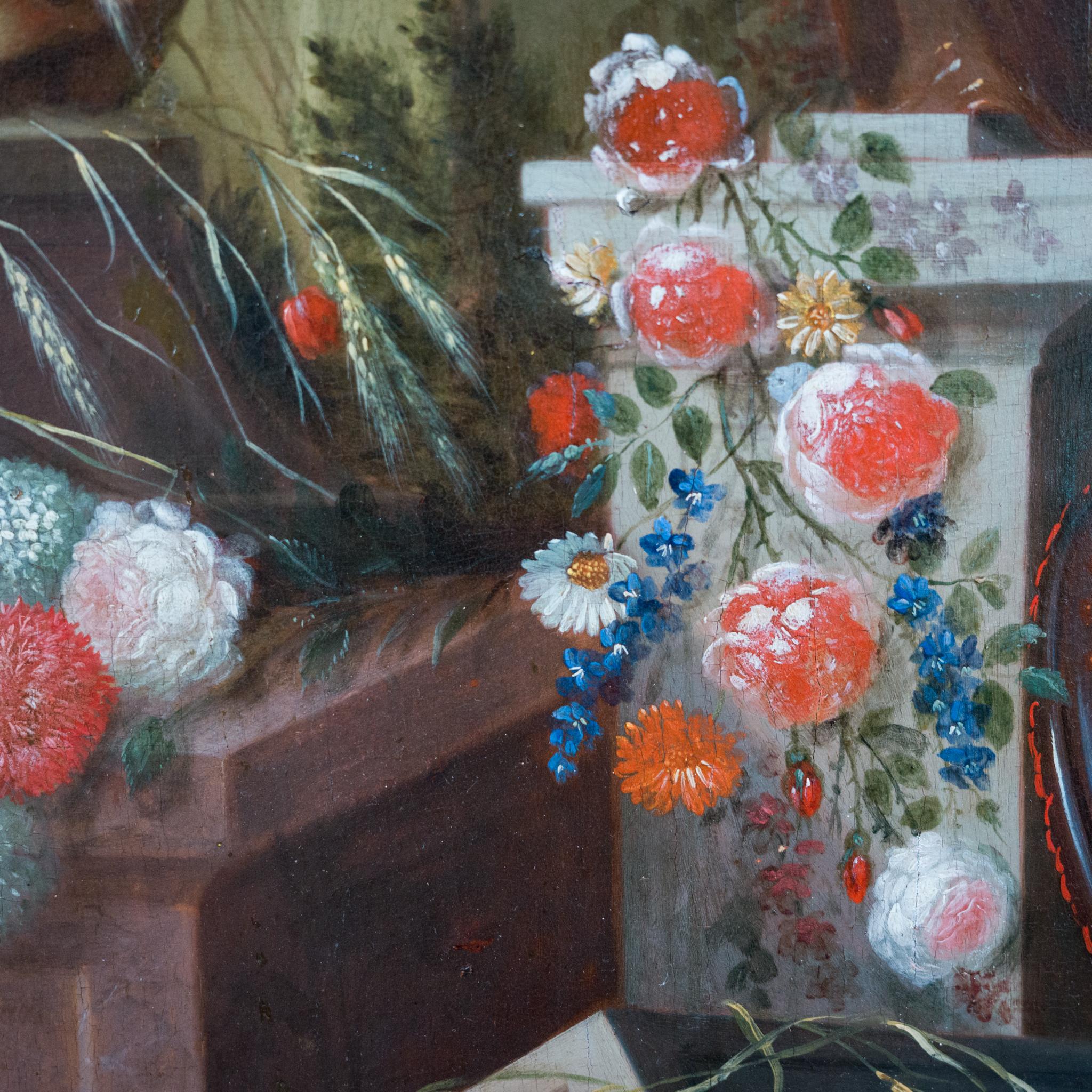 Vanitas con Palas Atenea, trigo y flores, 1701 en venta 1