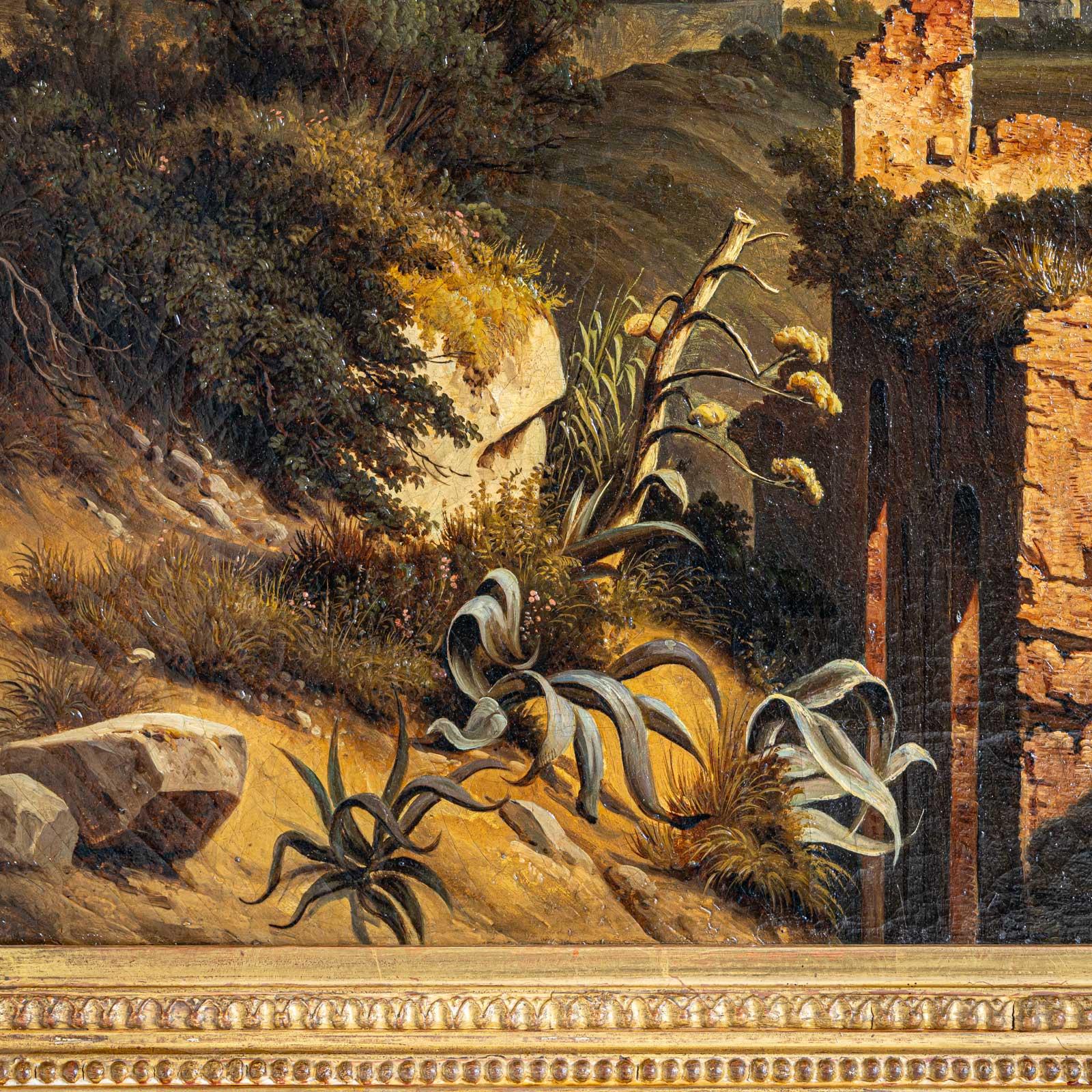 Johann Anton Castell (1810 Dresden - 1867 ebd.), Mediterrane Landschaft im Angebot 5