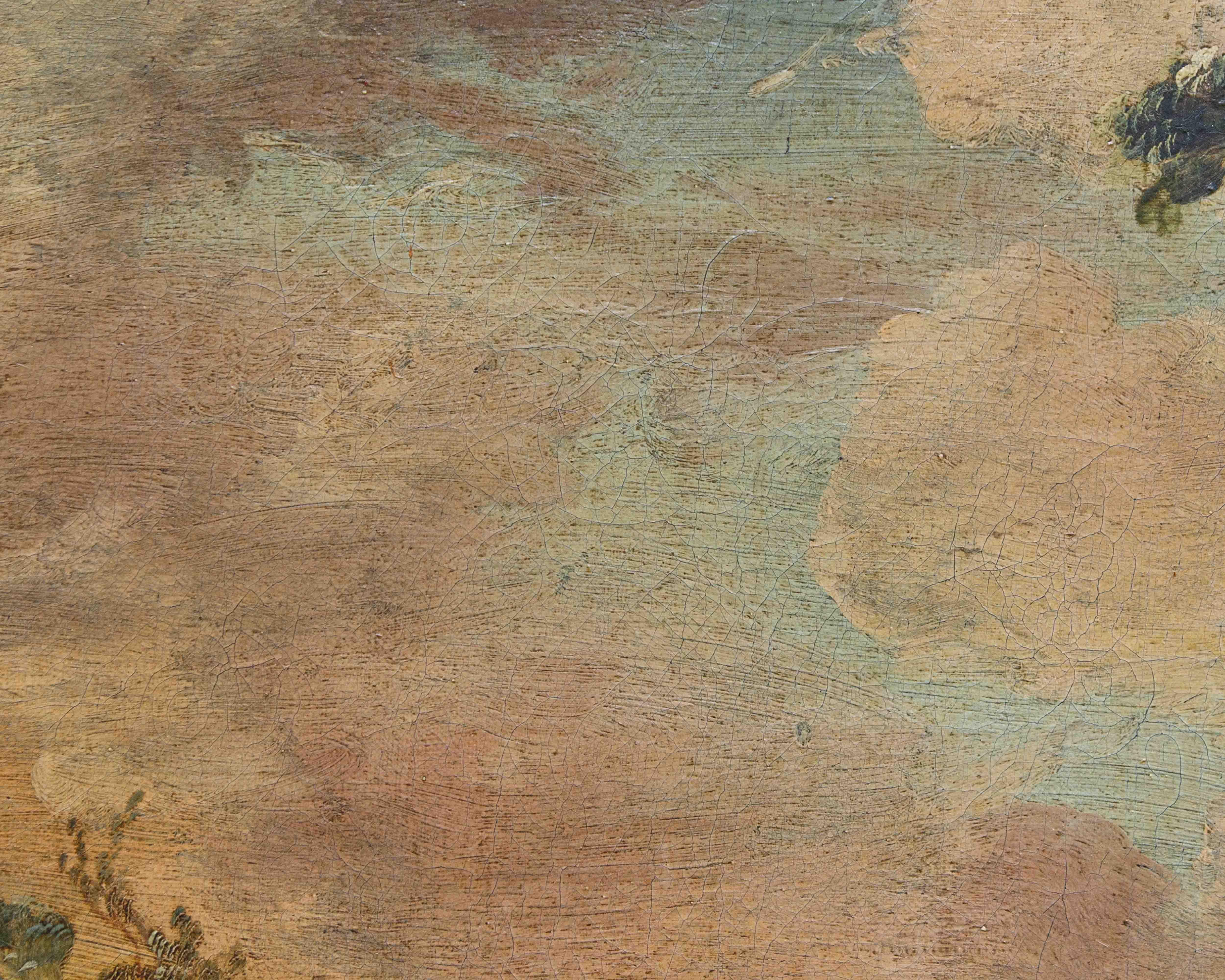 Cerchia di Johann Anton Eismann tela con paesaggio con rovine e figure in vendita 13
