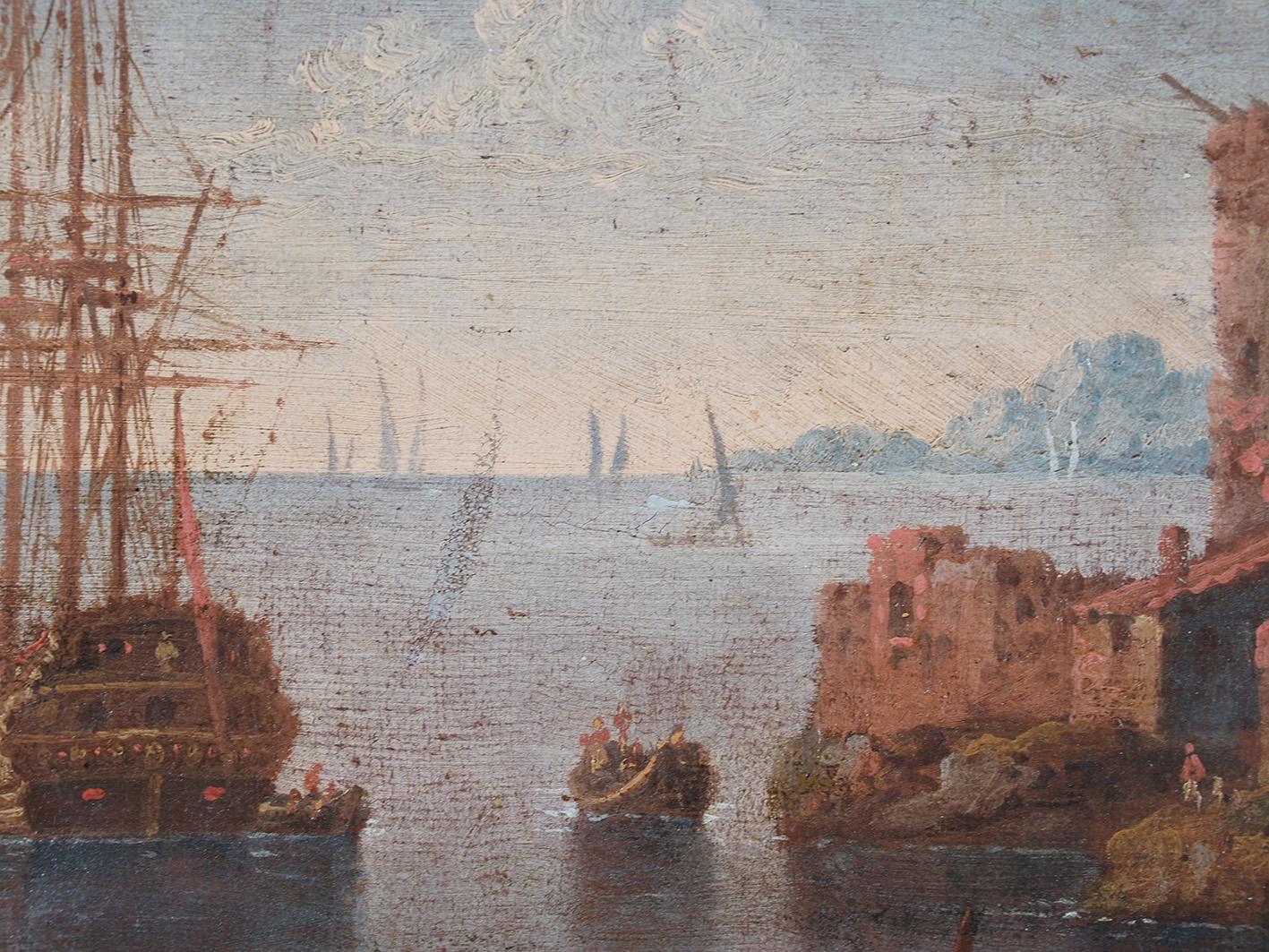 Johann Anton Eismann (attr.), Coppia di Marine, dipinti ad olio su tela in vendita 5