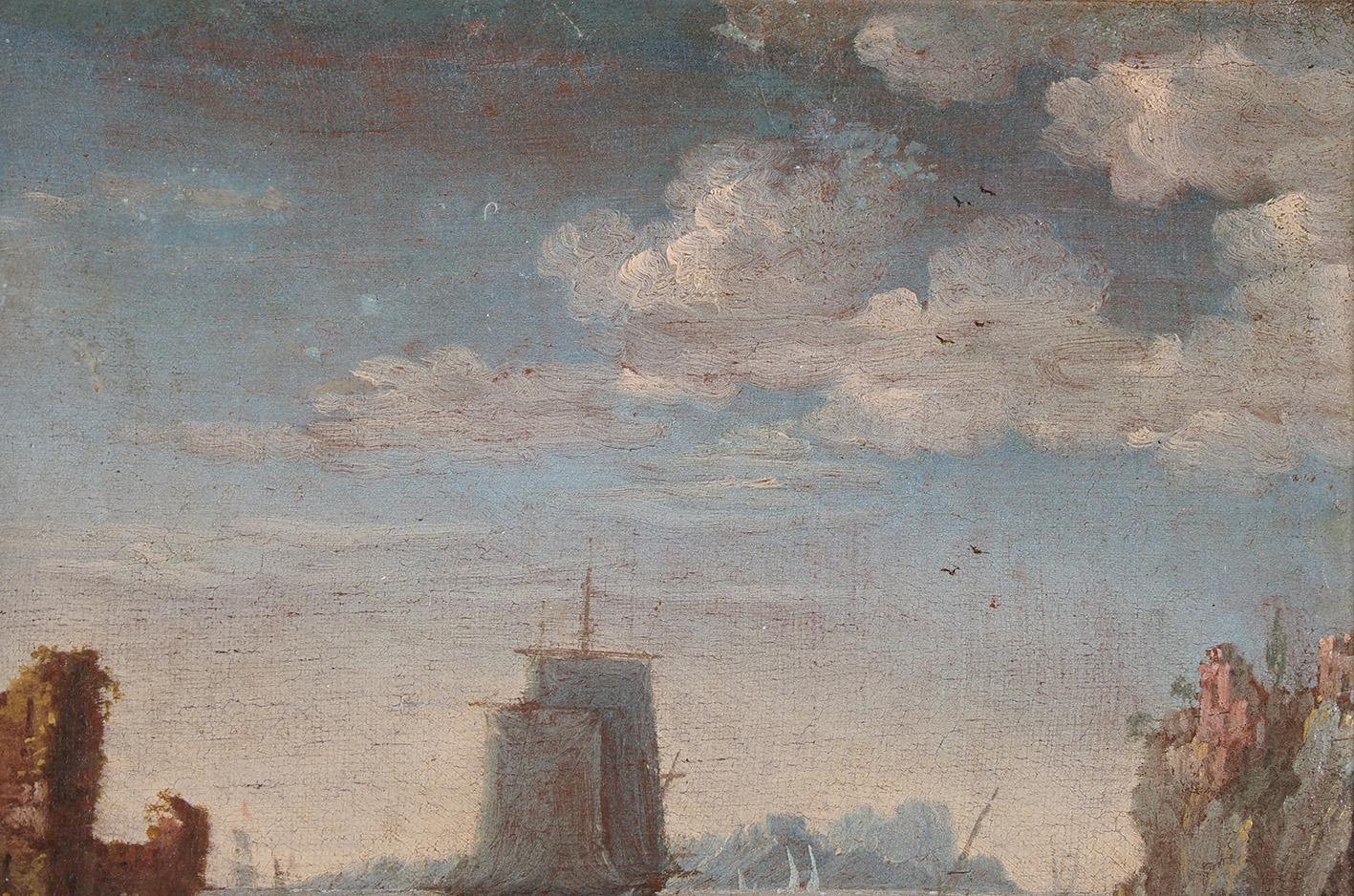 Tela Johann Anton Eismann (attr.), Coppia di Marine, dipinti ad olio su tela in vendita
