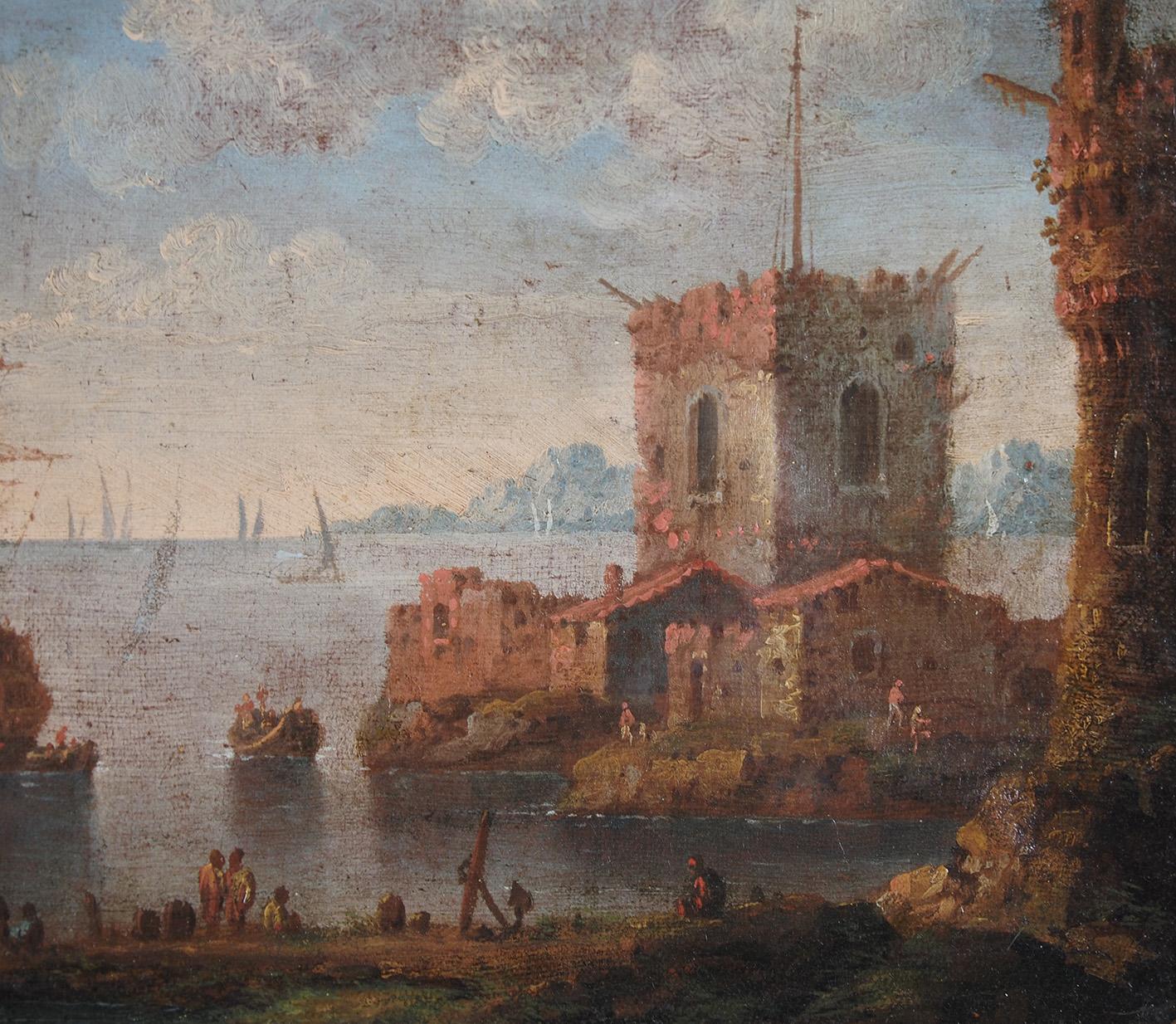 Johann Anton Eismann (attr.), Coppia di Marine, dipinti ad olio su tela in vendita 2