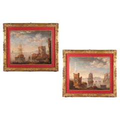 Johann Anton Eismann (attr.), Couple de marins, peintures à l'huile sur toile
