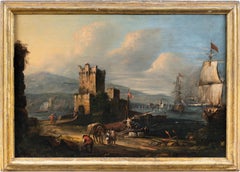 Johann Eismann (maître vénitien) - Peinture de paysage du XVIIe siècle - Port