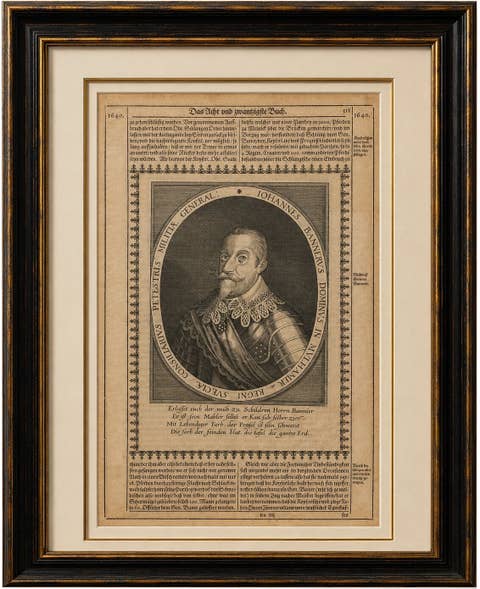 Johann Banér, Swedish General of the Thirty Years’ War – Engraving, 1640