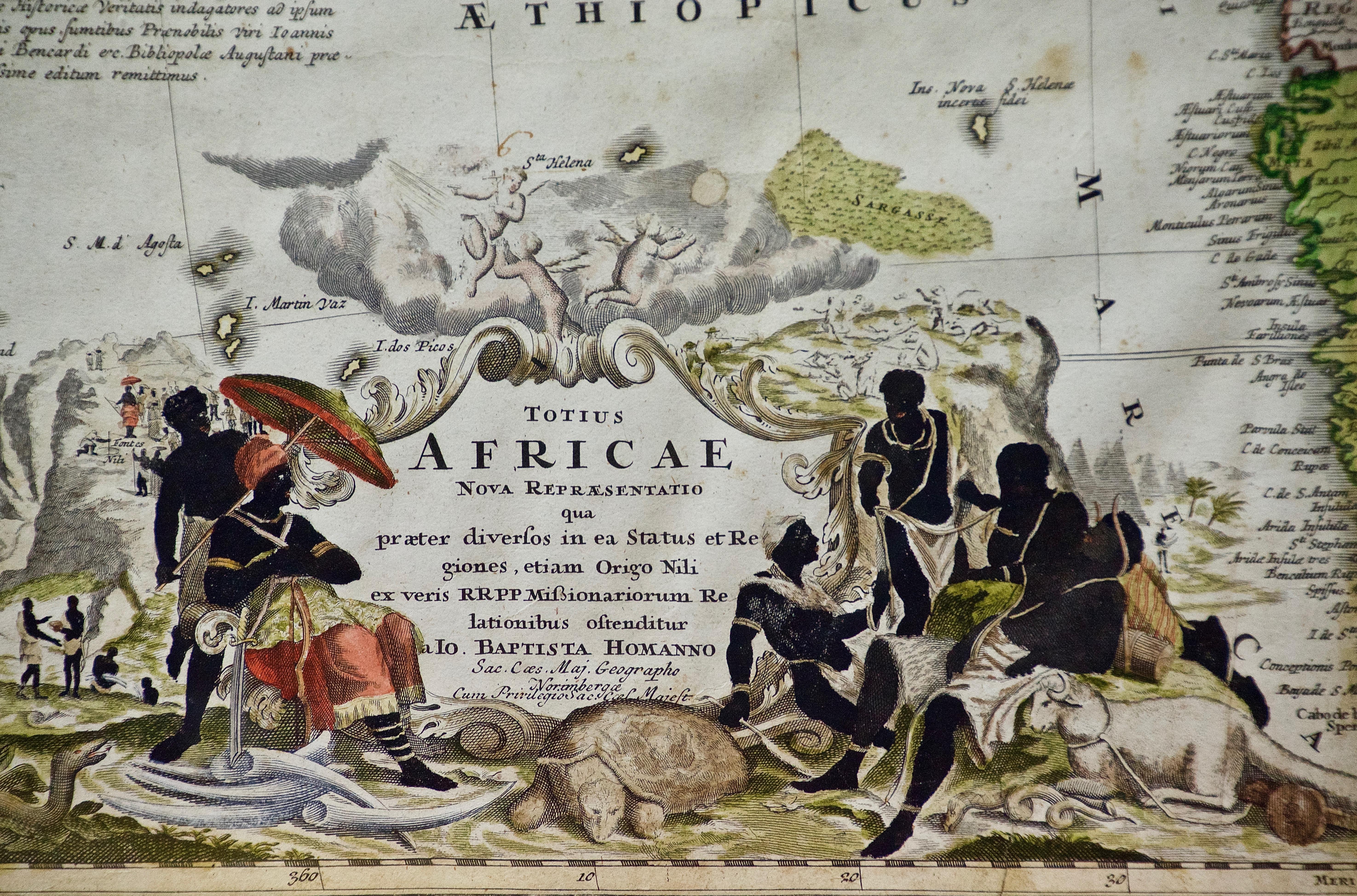 18th Century Hand Colored Homann Africa Map 