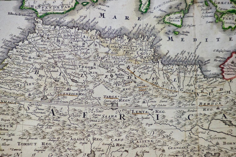 18th Century Hand Colored Homann Africa Map 