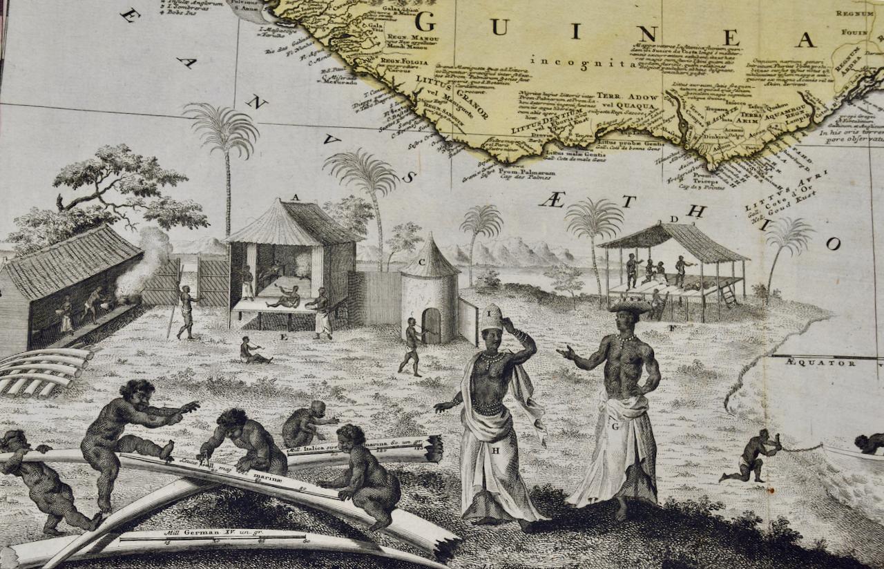Handkolorierte Homann-Karte von Westafrika aus dem 18. Jahrhundert mit dem Titel „Guinea Propria“ – Print von Johann Baptist Homann