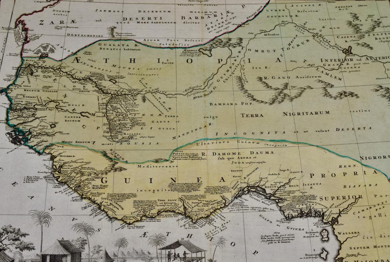 Handkolorierte Homann-Karte von Westafrika aus dem 18. Jahrhundert mit dem Titel „Guinea Propria“ im Angebot 1