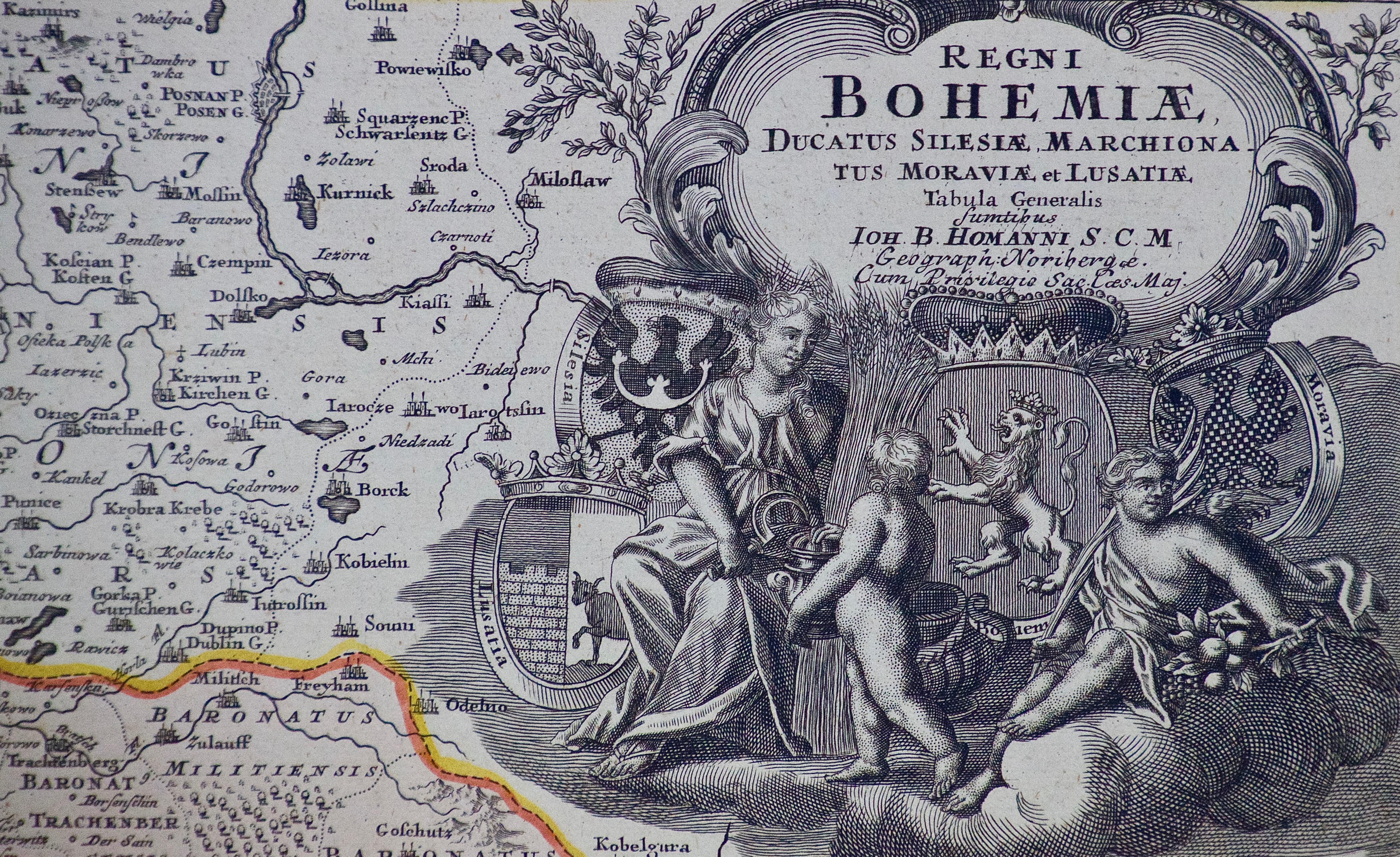 Hand Colored 18th Century Homann Map 