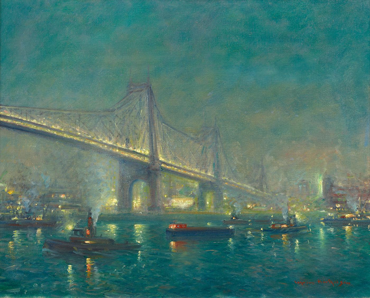 Landscape Painting di Johann Berthelsen - Ponte di Queensborough