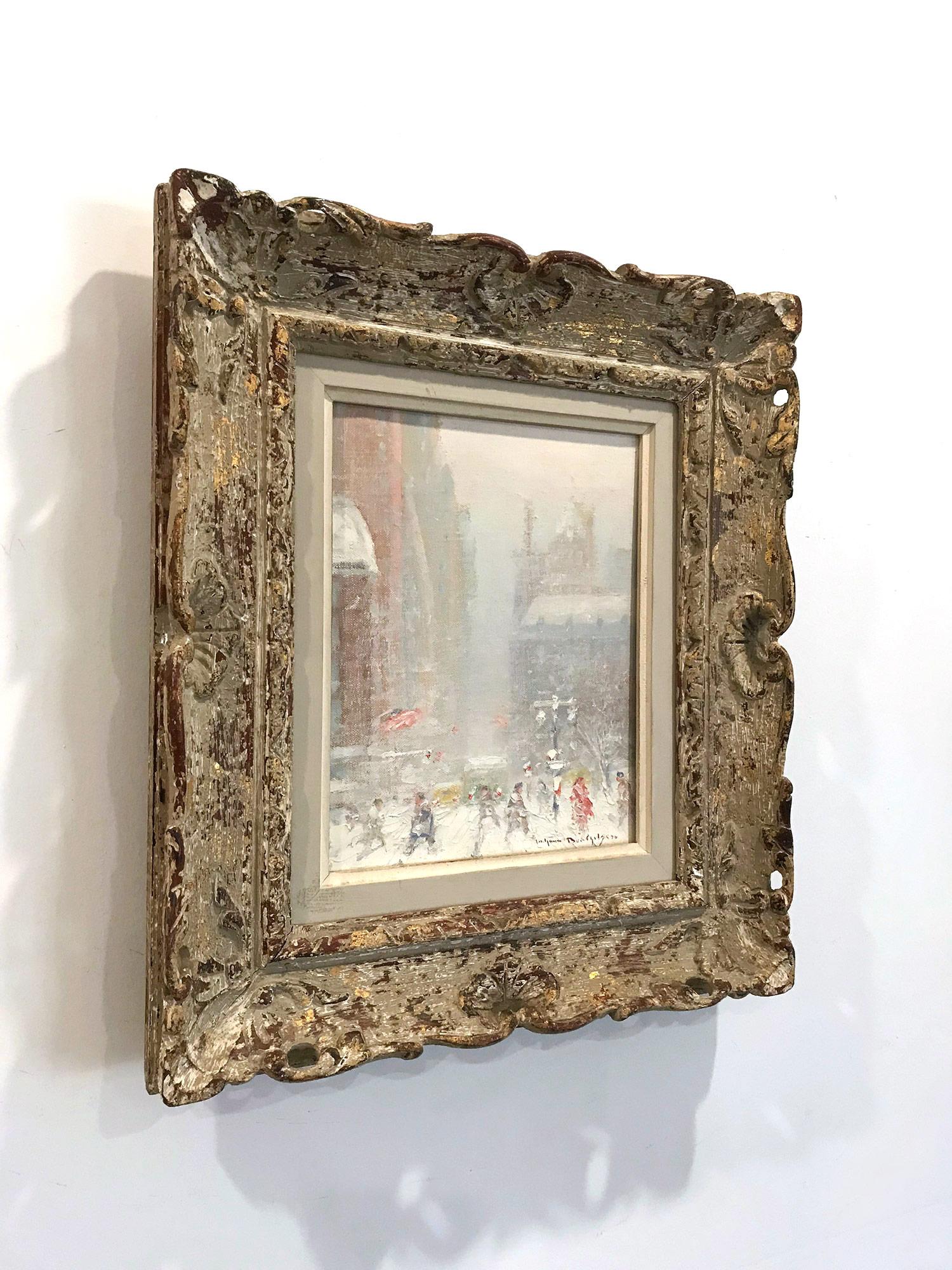„5th Avenue in Winter“ Impressionistische Winterszene in New York City:: Öl auf Leinwand 10