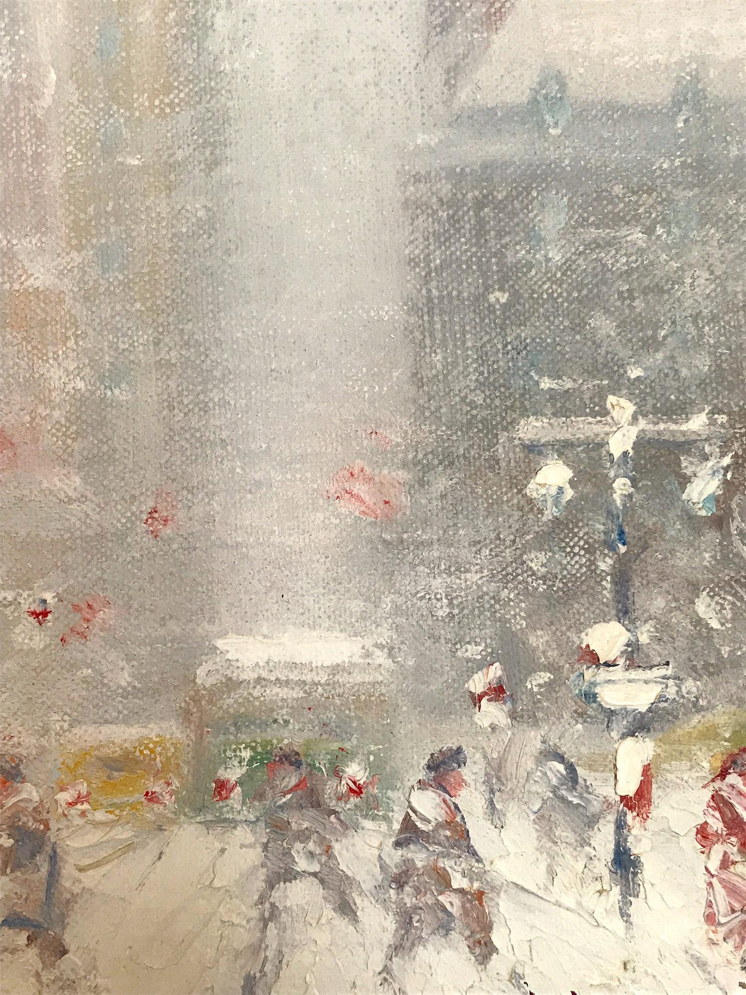„5th Avenue in Winter“ Impressionistische Winterszene in New York City:: Öl auf Leinwand 2