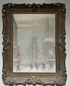 American Impressionist NYC FLATIRON Union Square BROADWAY Painting
