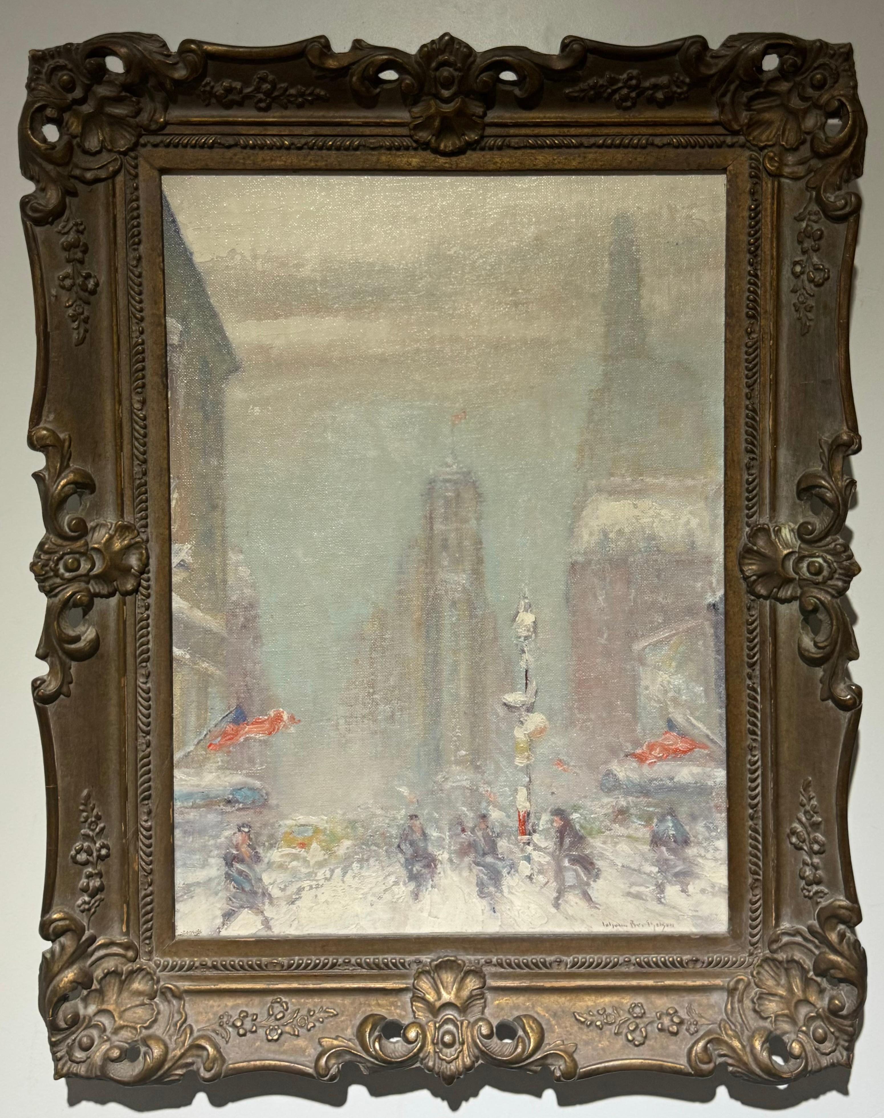 Peinture impressionniste américaine NYC FLATIRON Union Square  en vente 1