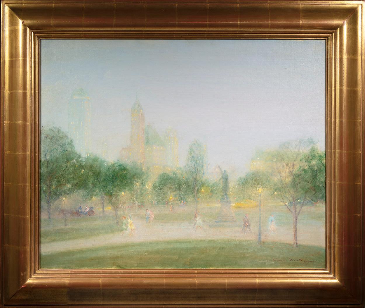 Early Evening, Central Park - Painting by Johann Berthelsen