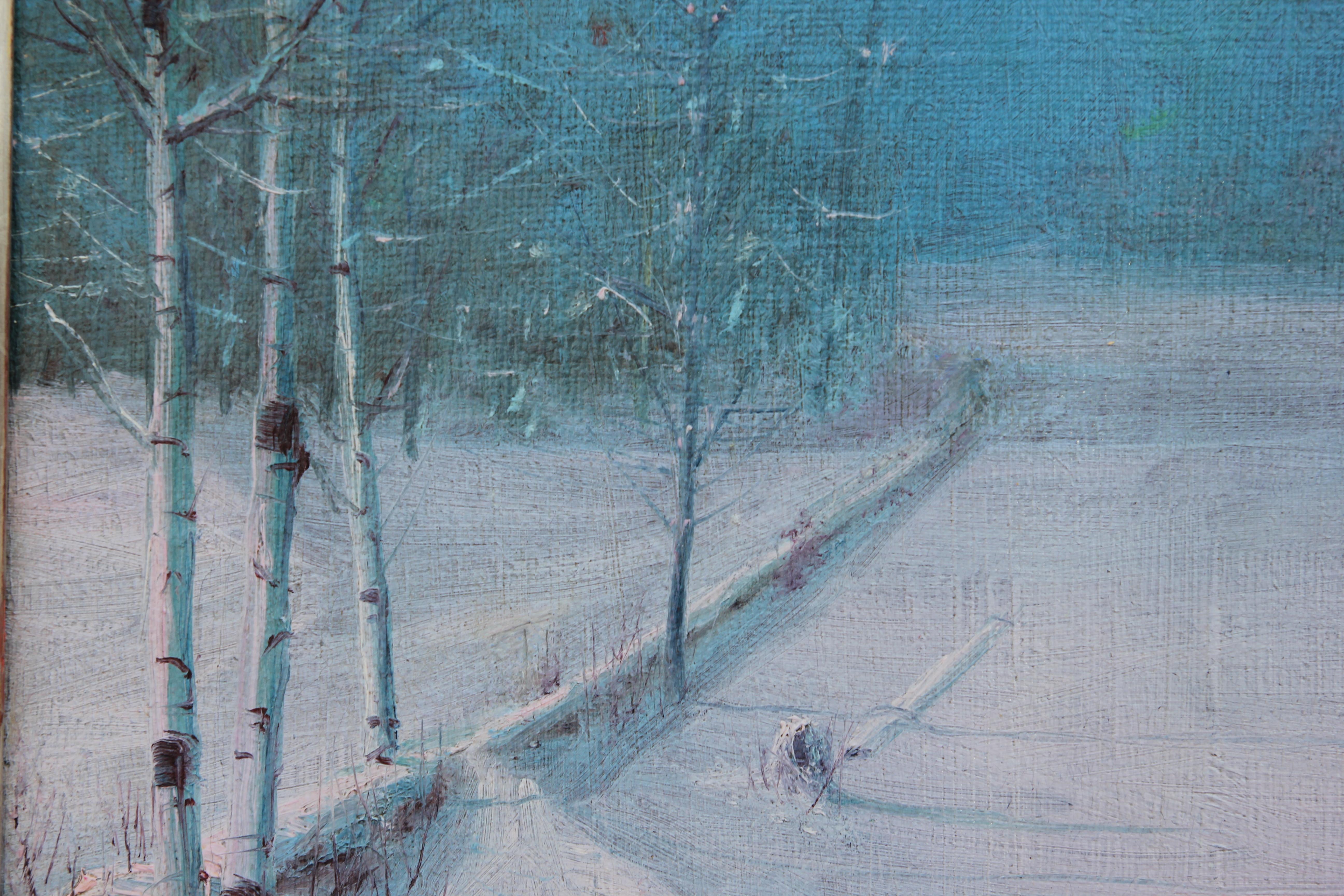 Impressionist Winter Country Landscape Painting 3