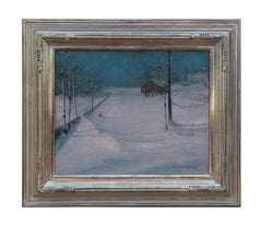 Impressionist Winter Country Landscape Painting
